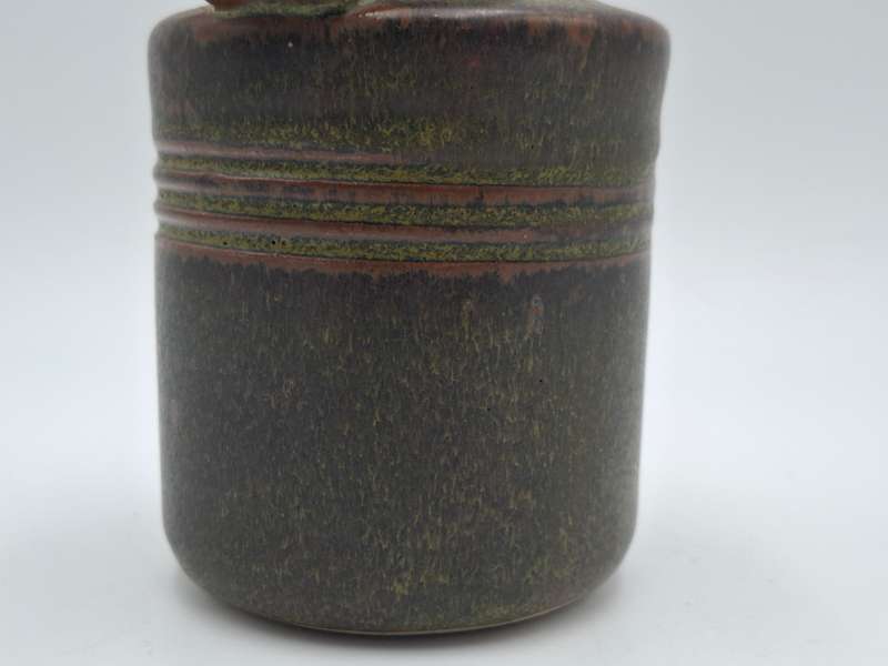 Vintage Pottery Jug - Deep Olive Green - For Olive Oil/Salad Dressing or Sauces