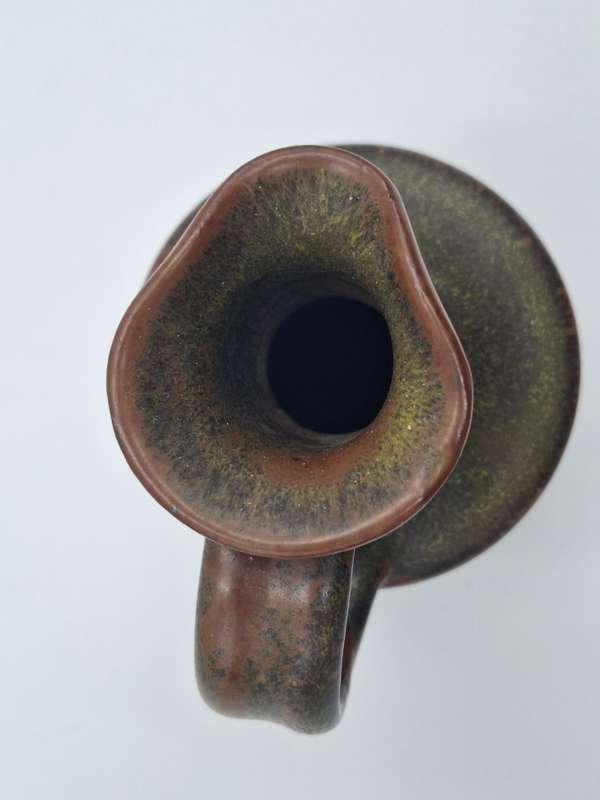 Vintage Pottery Jug - Deep Olive Green - For Olive Oil/Salad Dressing or Sauces