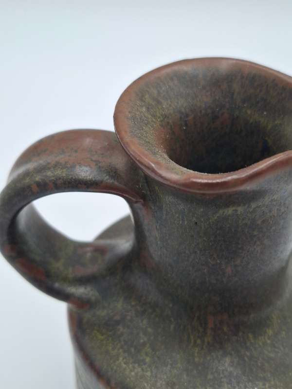 Vintage Pottery Jug - Deep Olive Green - For Olive Oil/Salad Dressing or Sauces