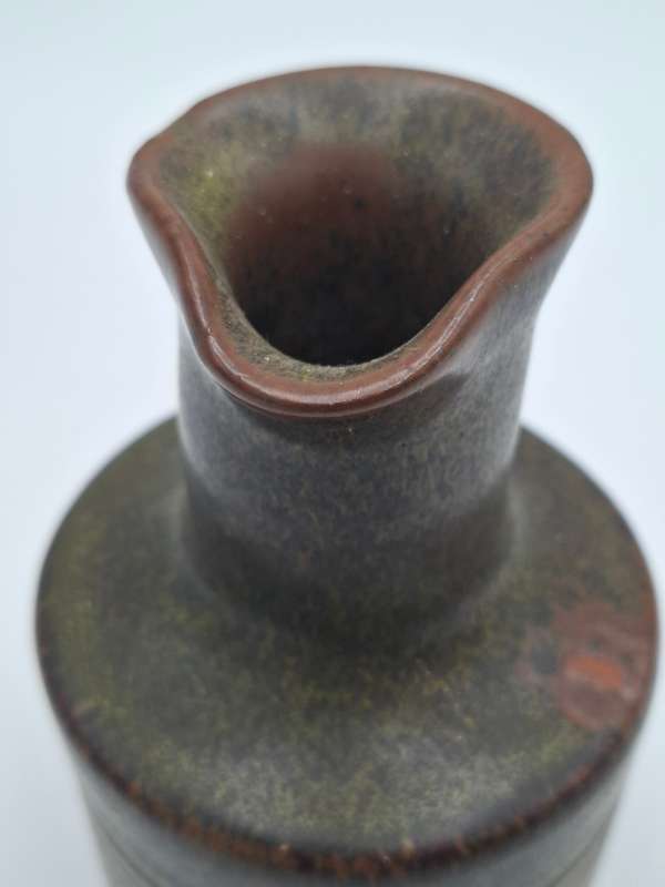 Vintage Pottery Jug - Deep Olive Green - For Olive Oil/Salad Dressing or Sauces
