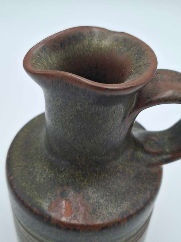 Vintage Pottery Jug - Deep Olive Green - For Olive Oil/Salad Dressing or Sauces