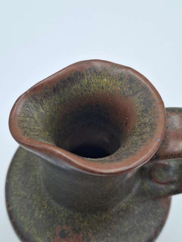 Vintage Pottery Jug - Deep Olive Green - For Olive Oil/Salad Dressing or Sauces