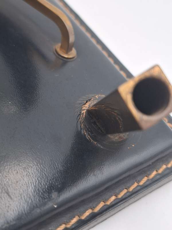 Vintage Leather Desktop French Calendar with Pen Holder