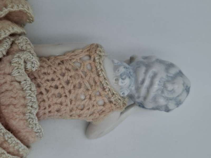 Vintage Porcelain Doll with Crocheted Dress - Unique Tea Cozy