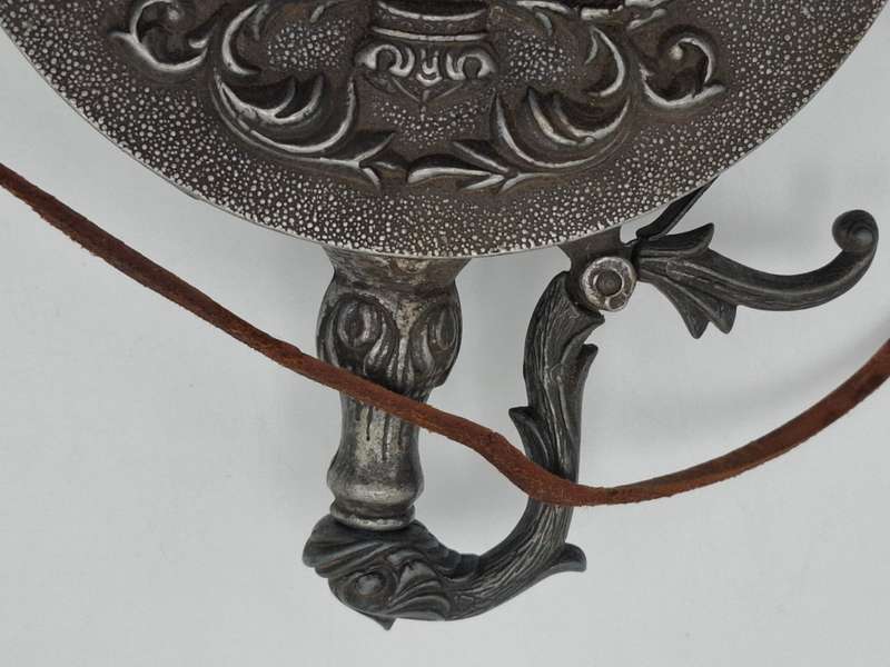 Antique Rare Pewter Gun Powder Flask with Ornate Knight Eagle - In Impeccably Condition