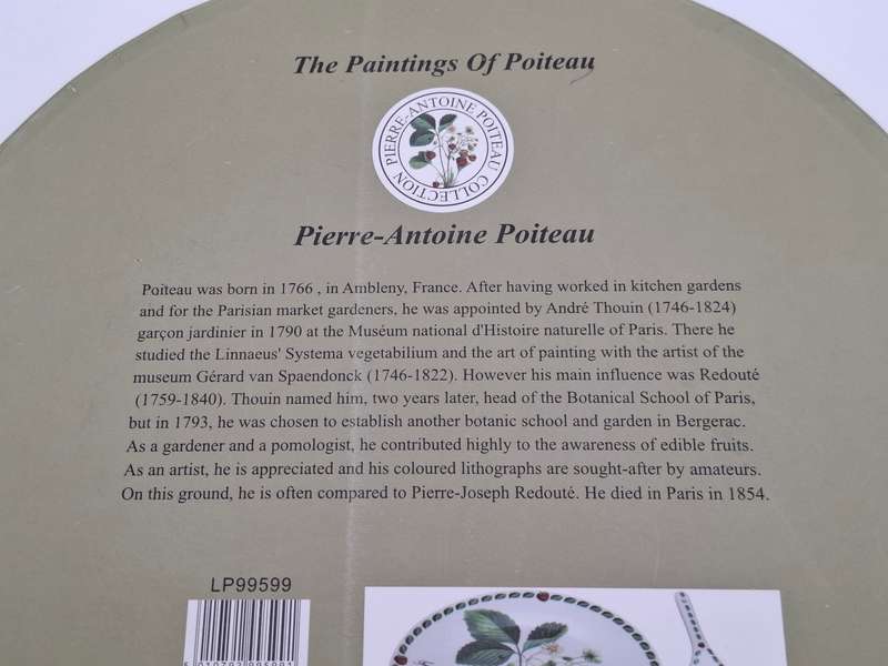 Porcelaib Cake Plate and Server - Boxed Pierre Antoine Poiteau Collection - Botanist Range