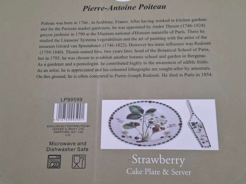 Porcelaib Cake Plate and Server - Boxed Pierre Antoine Poiteau Collection - Botanist Range