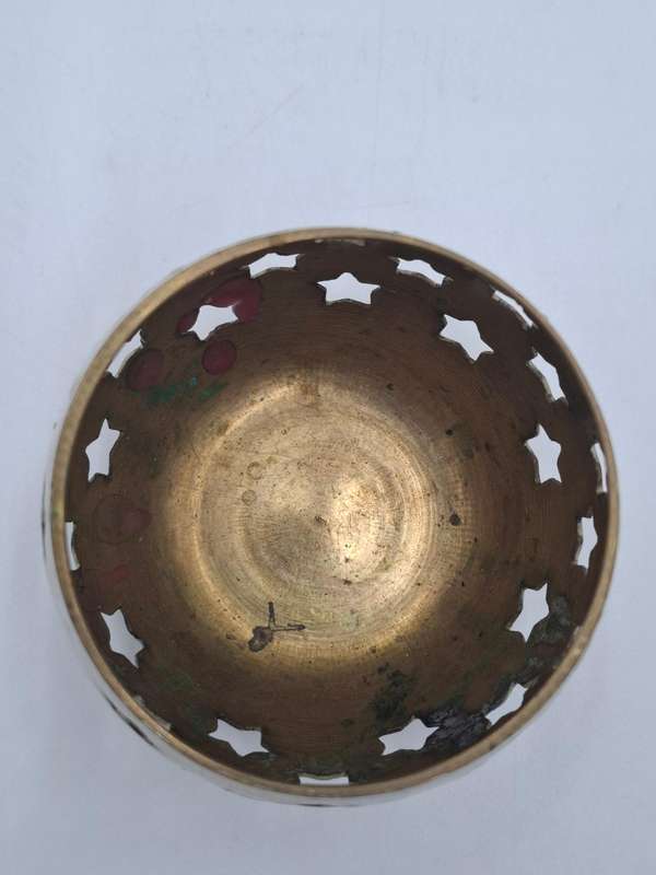 Brass Tealight Candle Holder with Star Shapes