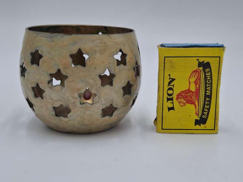 Brass Tealight Candle Holder with Star Shapes
