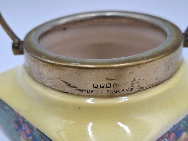 Vintage Pair Biscuit Jars by Lancaster & Sons - Silverplated handles - excellent condition