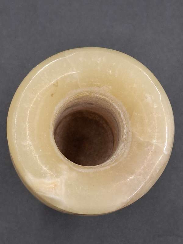 Vintage Egyptian Alabaster Vase - Hand carved - Beautiful with Milky Appearance & Unique Veining