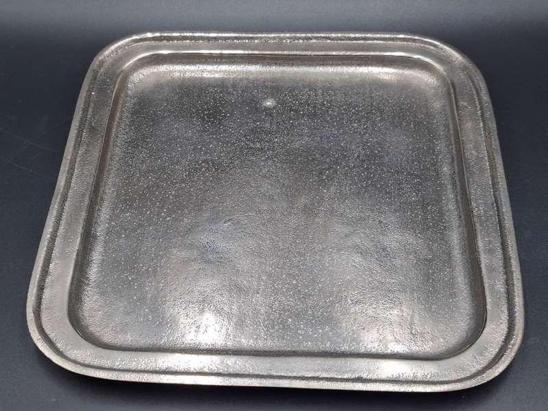 Vintage Regula Serving Trays x 2 - Heavy Cast Aluminium  - 26.5cm L x 26.5cm W - made in Italy