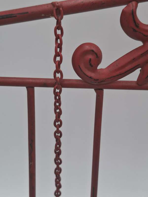 Vintage Red Rooster Metal Recipe Book Stand - Vibrant Colour - Lovely Boho Style