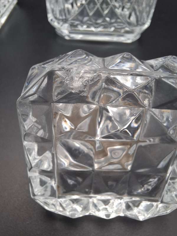 Vintage French Lead Crystal Decanter Pair with Stoppers - Sophisticated & Functional
