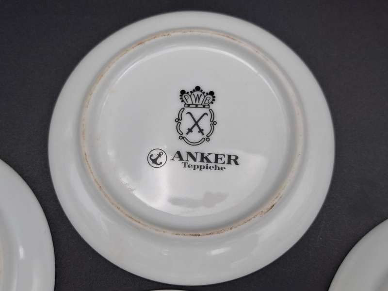 4 x Vintage Mini Porcelain Plates manufactured in Germany - featuring historical buildings in Duren