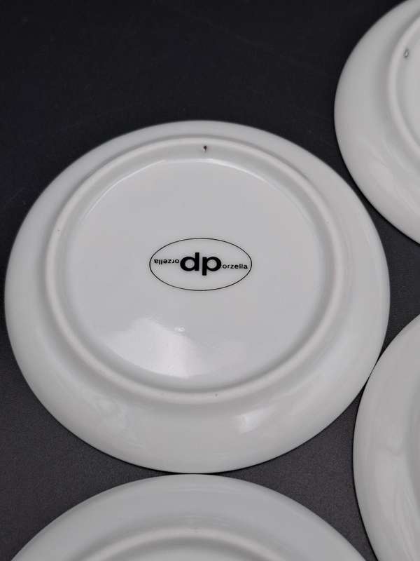 6 x Vintage Mini Porcelain Plates - collectors plates featuring sketches of Hamburg, Germany