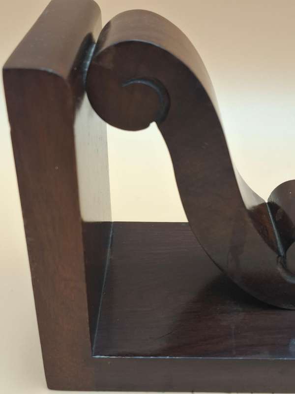 Vintage Pair of Wooden Scroll Book Rests