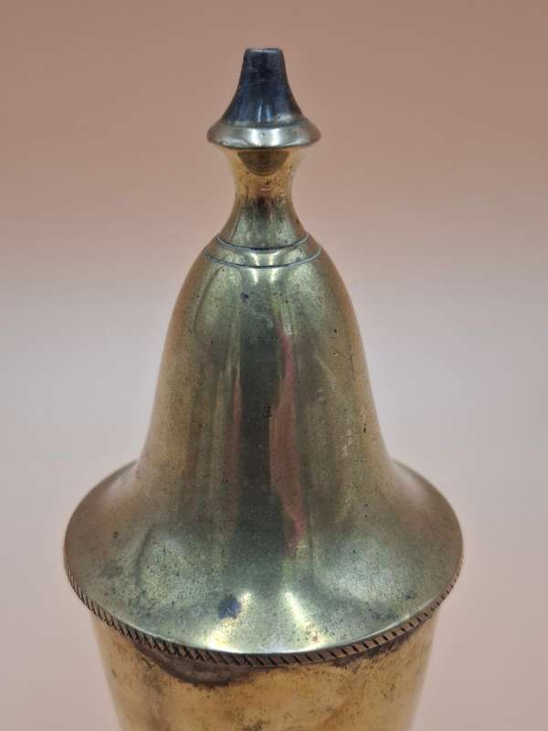 Vintage Pair of Brass Condiment Shakers with Plastic Inners