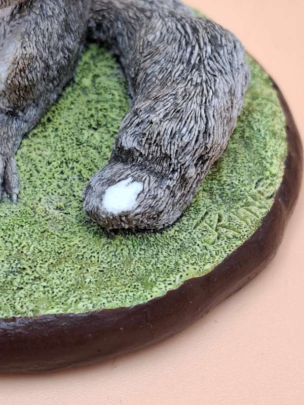 Vintage Hand Painted Resin Sculpture of a Squirrel - Artist James Kendall King c. 1980 to 1989