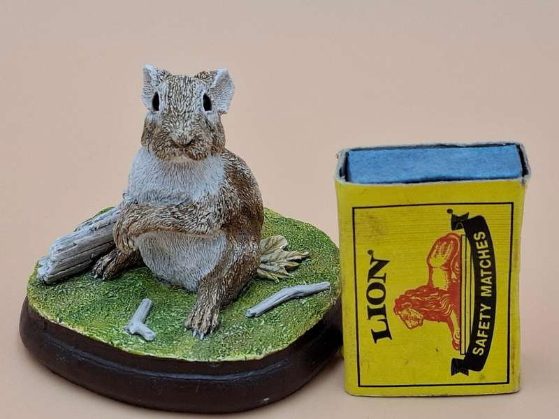 Vintage Hand Painted Resin Sculpture of A Rabbit - Artist James Kendall King c. 1980 to 1989