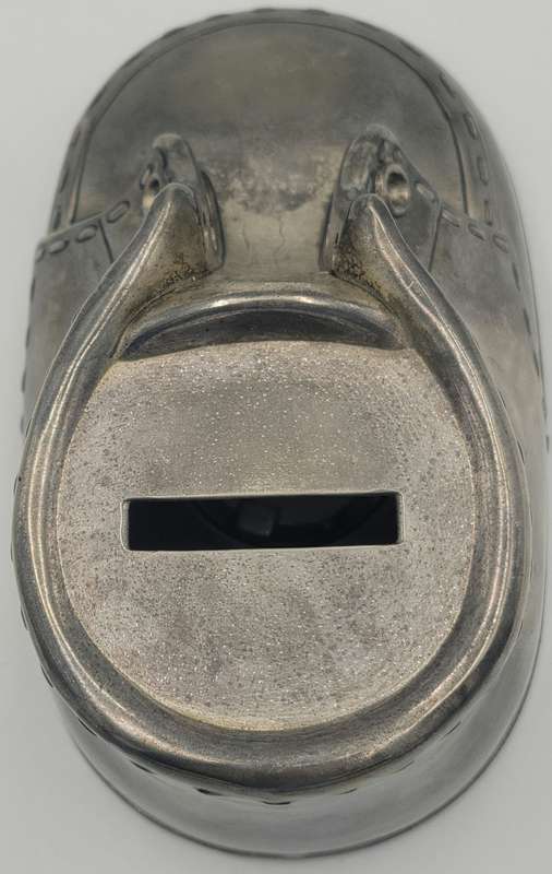 Vintage Silver Plated Baby Bootie Shoe Money Box - Great Condition