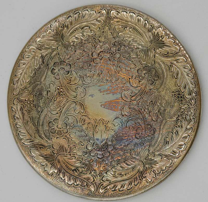 Vintage Silver Plated Drinks Placemats x 6 & Larger Placemat x 1 - Aged Patina
