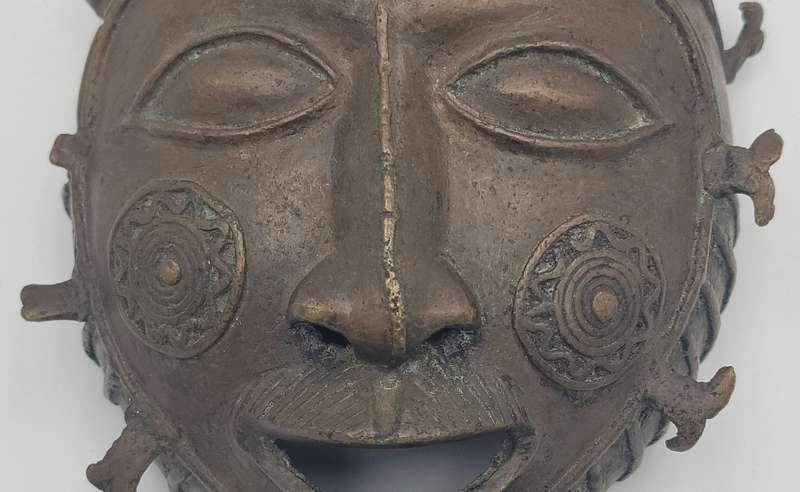 Antique African Bronze Mask - likely from West Africa - Rare Find