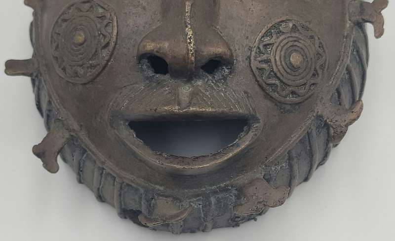 Antique African Bronze Mask - likely from West Africa - Rare Find