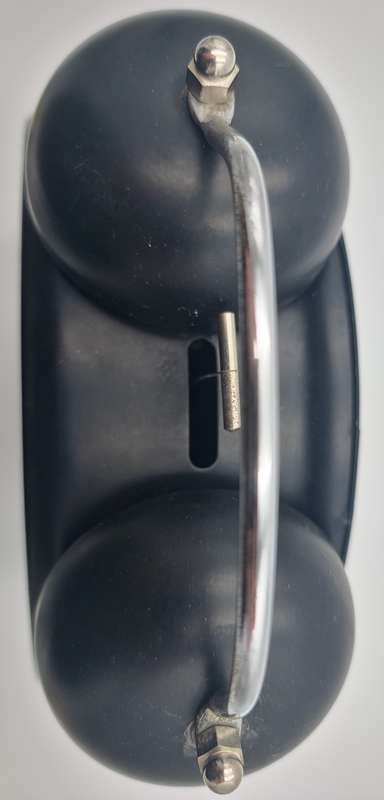 Retro Style Alarm Clock in Black Metal - Large 24cm Diameter