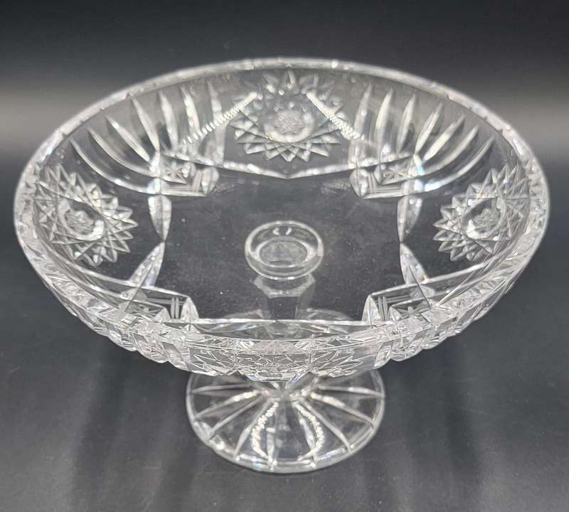 Vintage Cut Glass Pedestal - Versatile use as Candy, Bon Bon or Nuts Bowl