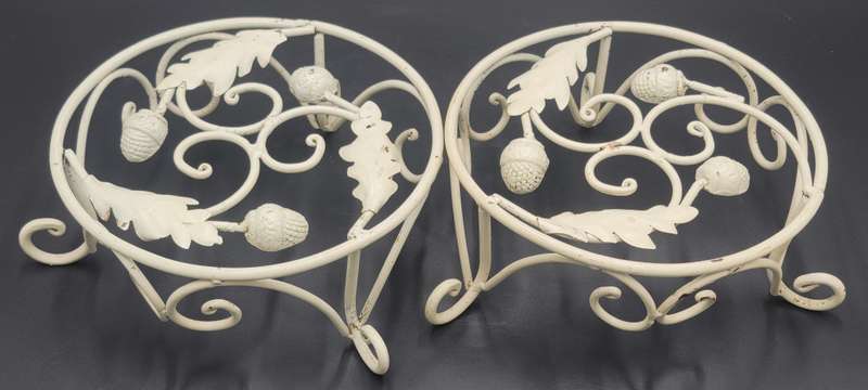 Vintage Metal Plant/Pot/Cake Stand Pair - Versatile and Solid