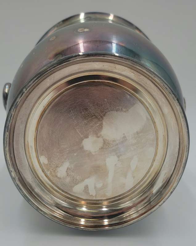Vintage Silver Plated Ice Bucket - Round Handles & Inner Holder for 6x Glasses