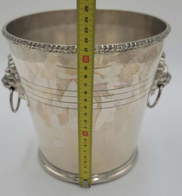 Vintage PH Vogel & Co Silver Plated Champagne Cooler - Detailed Lion's Head Ring Handles