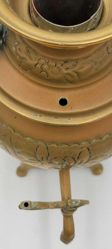 Antique Turkish Brass Samovar - Unique with Chimney, Drip Tray, Bowl and Coffee/Tea Pot