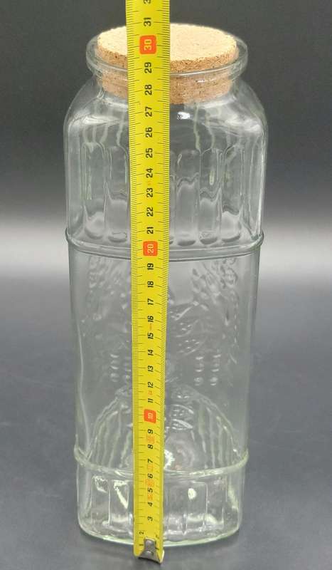 Glass Triangle Tube Shape Storage Jars with Cork Lids - 4 Jars in ascending height
