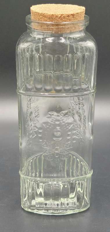 Glass Triangle Tube Shape Storage Jars with Cork Lids - 4 Jars in ascending height