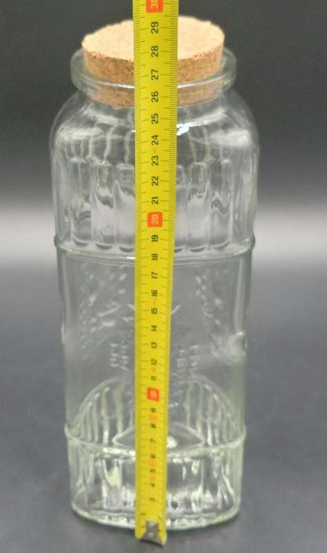 Glass Triangle Tube Shape Storage Jars with Cork Lids - 4 Jars in ascending height
