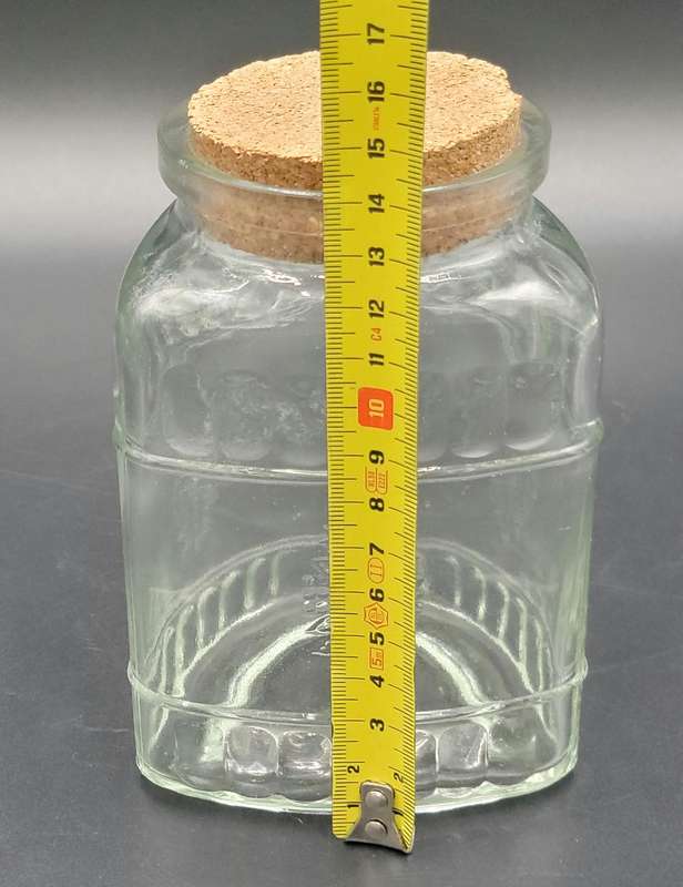 Glass Triangle Tube Shape Storage Jars with Cork Lids - 4 Jars in ascending height