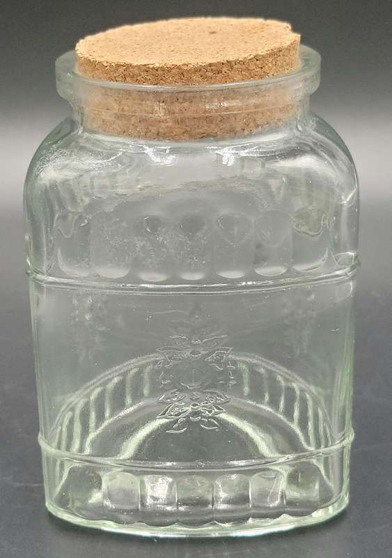 Glass Triangle Tube Shape Storage Jars with Cork Lids - 4 Jars in ascending height