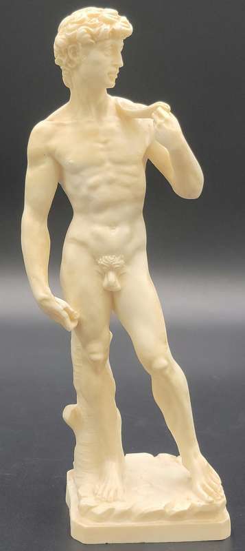 Vintage Resin Sculpture by A. Santini - Michael Angelo's David - 24.5cm H