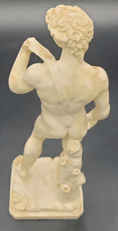 Vintage Resin Sculpture by A. Santini - Michael Angelo's David - 24.5cm H