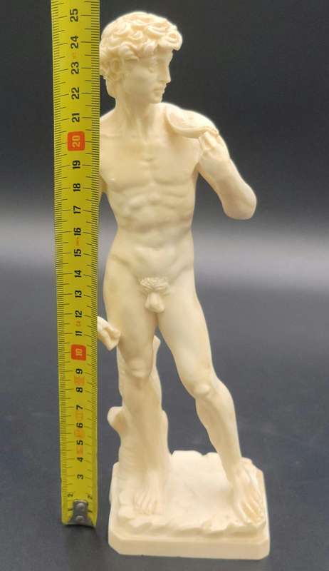Vintage Resin Sculpture by A. Santini - Michael Angelo's David - 24.5cm H