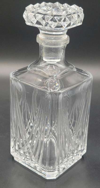 Vintage French Lead Crystal Decanter Pair with Stoppers - Sophisticated & Functional