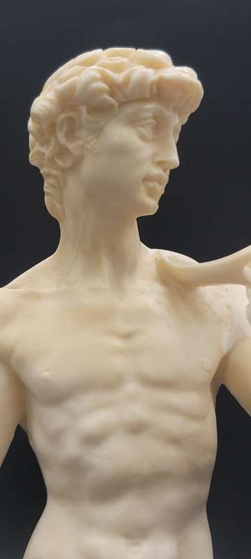 Vintage Resin Sculpture by A. Santini - Michael Angelo's David - 24.5cm H