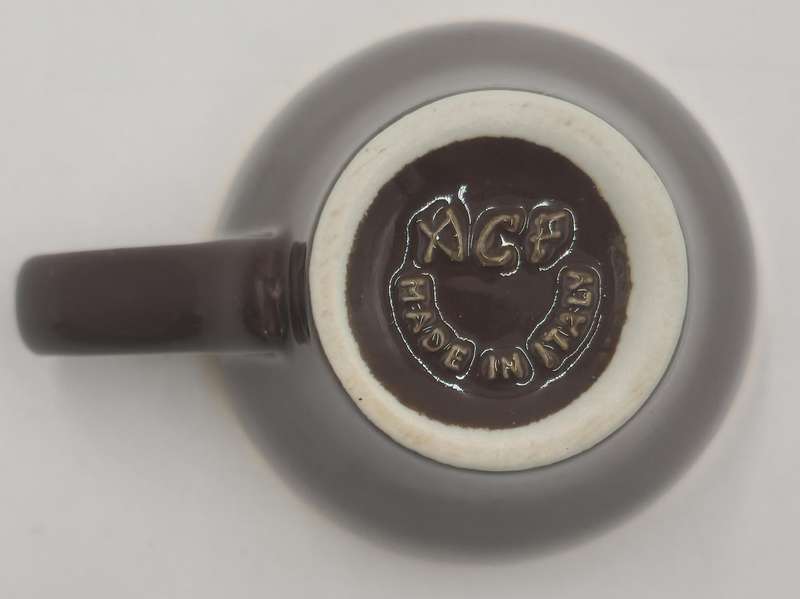 Vintage Pair of Brown Gold Rimmed ACF Espresso Cup and Saucer - Made In Italy