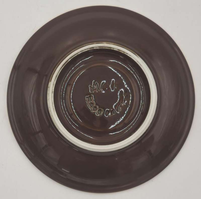 Vintage Pair of Brown Gold Rimmed ACF Espresso Cup and Saucer - Made In Italy