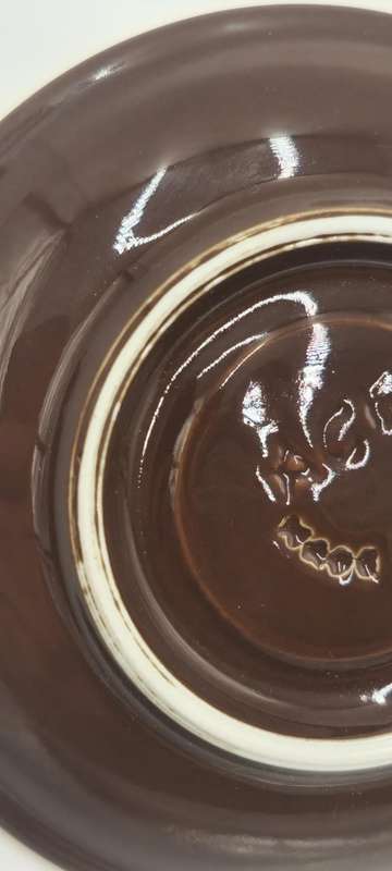 Vintage Pair of Brown Gold Rimmed ACF Espresso Cup and Saucer - Made In Italy