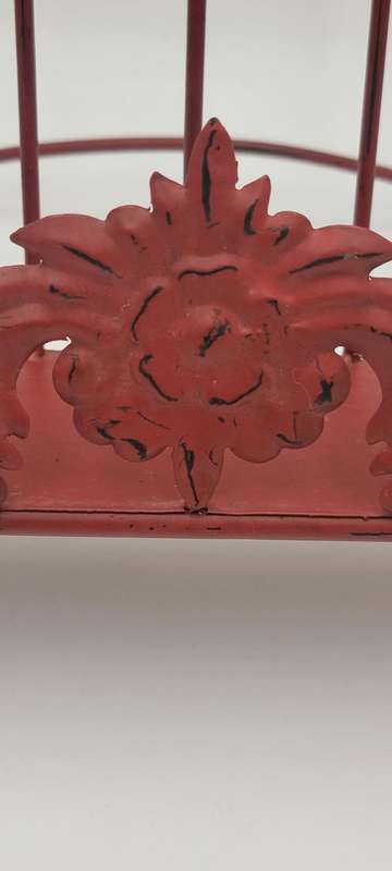 Vintage Red Rooster Metal Recipe Book Stand - Vibrant Colour - Lovely Boho Style