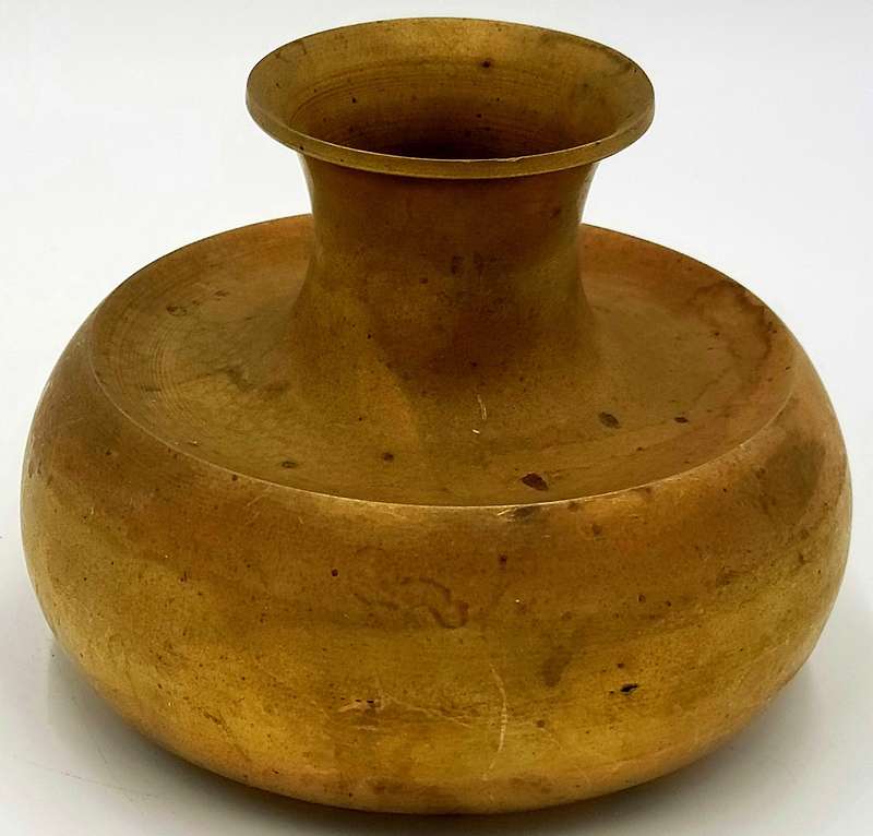 Vintage Heavy Indian Brass Trio - Water Vase/Pot, Jug & Basket - Traditional & Beautiful Colour