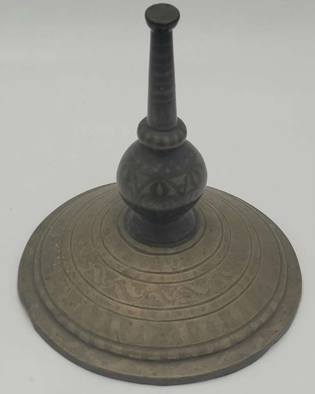 Antique Cast Brass Gadur Vessel with Lid - 51.5cm H - Intricate Inlaywork  - Rare find